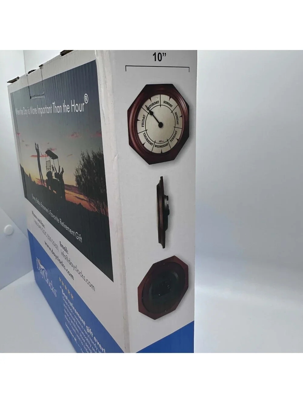 DayClocks DayDial Mahogany Day Of The Week Wall Clock 10